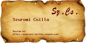 Szuromi Csilla névjegykártya